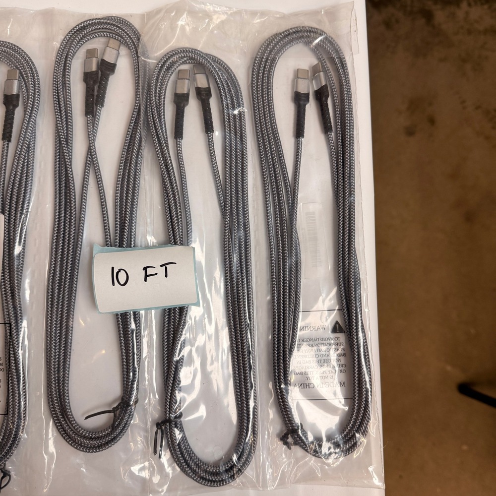 Lot of 13 Mixed USB C to USB C 60W Fast Charging Cables 6ft 10ft Braided Type - Picture 6 of 6